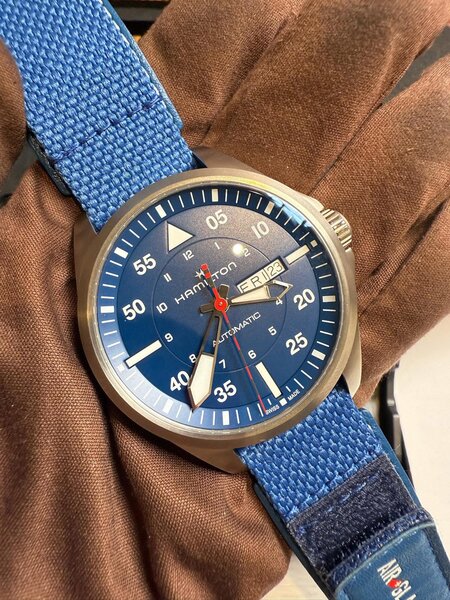 Hamilton Khaki Aviation Pilot Day Date Air-Glaciers Edition nou/garantie